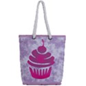 Cupcake Food Purple Dessert Baked Full Print Rope Handle Tote (Small) View2