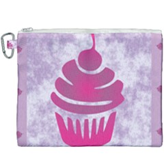 Cupcake Food Purple Dessert Baked Canvas Cosmetic Bag (xxxl) by HermanTelo