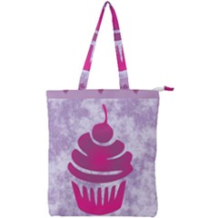 Cupcake Food Purple Dessert Baked Double Zip Up Tote Bag