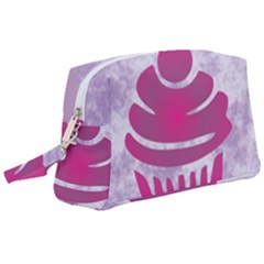 Cupcake Food Purple Dessert Baked Wristlet Pouch Bag (large)