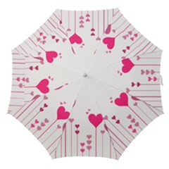 Heart Rosa Love Valentine Pink Straight Umbrellas