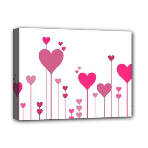 Heart Rosa Love Valentine Pink Deluxe Canvas 16  X 12  (stretched)  by HermanTelo