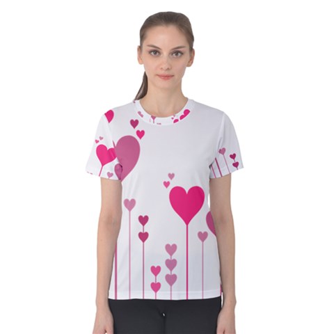 Heart Rosa Love Valentine Pink Women s Cotton Tee by HermanTelo