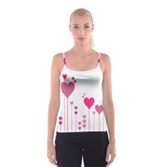 Heart Rosa Love Valentine Pink Spaghetti Strap Top by HermanTelo