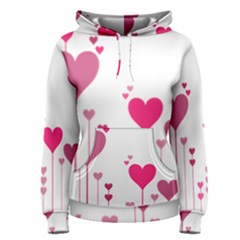 Heart Rosa Love Valentine Pink Women s Pullover Hoodie by HermanTelo