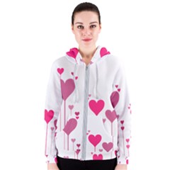 Heart Rosa Love Valentine Pink Women s Zipper Hoodie