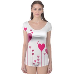 Heart Rosa Love Valentine Pink Boyleg Leotard 