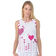 Heart Rosa Love Valentine Pink Women s Basketball Tank Top