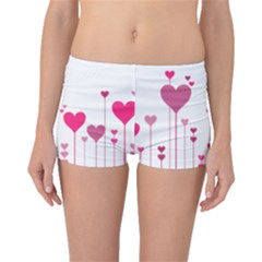 Heart Rosa Love Valentine Pink Boyleg Bikini Bottoms