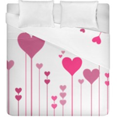 Heart Rosa Love Valentine Pink Duvet Cover Double Side (king Size) by HermanTelo