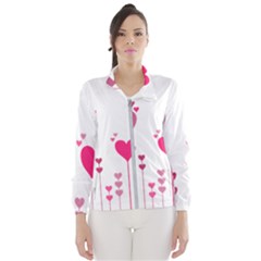 Heart Rosa Love Valentine Pink Women s Windbreaker