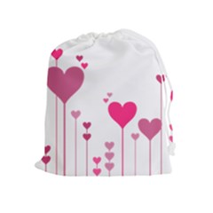 Heart Rosa Love Valentine Pink Drawstring Pouch (xl)