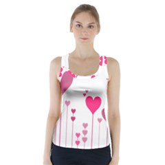 Heart Rosa Love Valentine Pink Racer Back Sports Top