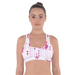 Heart Rosa Love Valentine Pink Cross Back Sports Bra