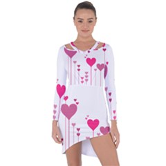 Heart Rosa Love Valentine Pink Asymmetric Cut-out Shift Dress