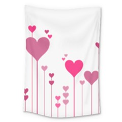 Heart Rosa Love Valentine Pink Large Tapestry by HermanTelo