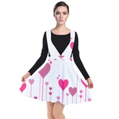 Heart Rosa Love Valentine Pink Plunge Pinafore Dress