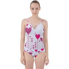 Heart Rosa Love Valentine Pink Cut Out Top Tankini Set