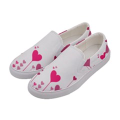 Heart Rosa Love Valentine Pink Women s Canvas Slip Ons by HermanTelo