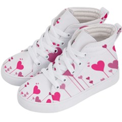 Heart Rosa Love Valentine Pink Kids  Hi-top Skate Sneakers by HermanTelo