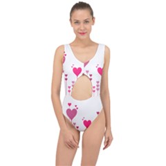 Heart Rosa Love Valentine Pink Center Cut Out Swimsuit by HermanTelo