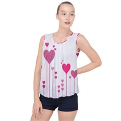 Heart Rosa Love Valentine Pink Bubble Hem Chiffon Tank Top