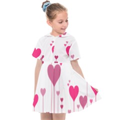 Heart Rosa Love Valentine Pink Kids  Sailor Dress