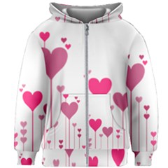 Heart Rosa Love Valentine Pink Kids  Zipper Hoodie Without Drawstring by HermanTelo