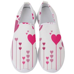 Heart Rosa Love Valentine Pink Men s Slip On Sneakers by HermanTelo