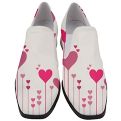 Heart Rosa Love Valentine Pink Slip On Heel Loafers by HermanTelo