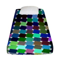 Geometric Background Colorful Fitted Sheet (single Size) by HermanTelo