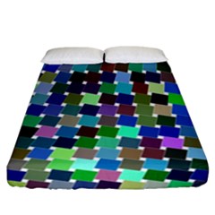 Geometric Background Colorful Fitted Sheet (california King Size)