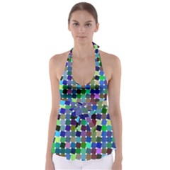 Geometric Background Colorful Babydoll Tankini Top