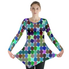 Geometric Background Colorful Long Sleeve Tunic 