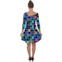 Geometric Background Colorful Quarter Sleeve Skater Dress View2