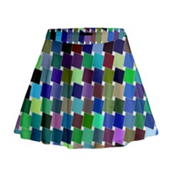 Geometric Background Colorful Mini Flare Skirt