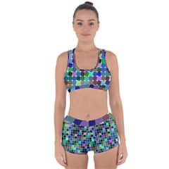 Geometric Background Colorful Racerback Boyleg Bikini Set