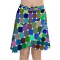 Geometric Background Colorful Chiffon Wrap Front Skirt View1