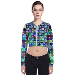 Geometric Background Colorful Long Sleeve Zip Up Bomber Jacket