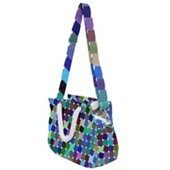 Geometric Background Colorful Rope Handles Shoulder Strap Bag