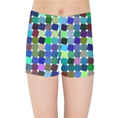 Geometric Background Colorful Kids  Sports Shorts