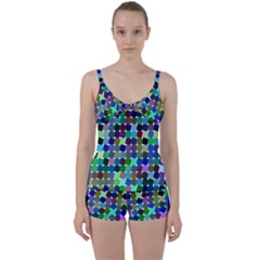 Geometric Background Colorful Tie Front Two Piece Tankini