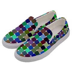 Geometric Background Colorful Men s Canvas Slip Ons