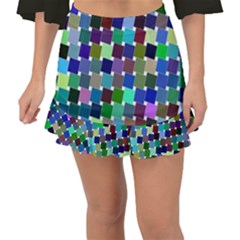 Geometric Background Colorful Fishtail Mini Chiffon Skirt by HermanTelo