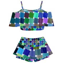 Geometric Background Colorful Kids  Off Shoulder Skirt Bikini by HermanTelo