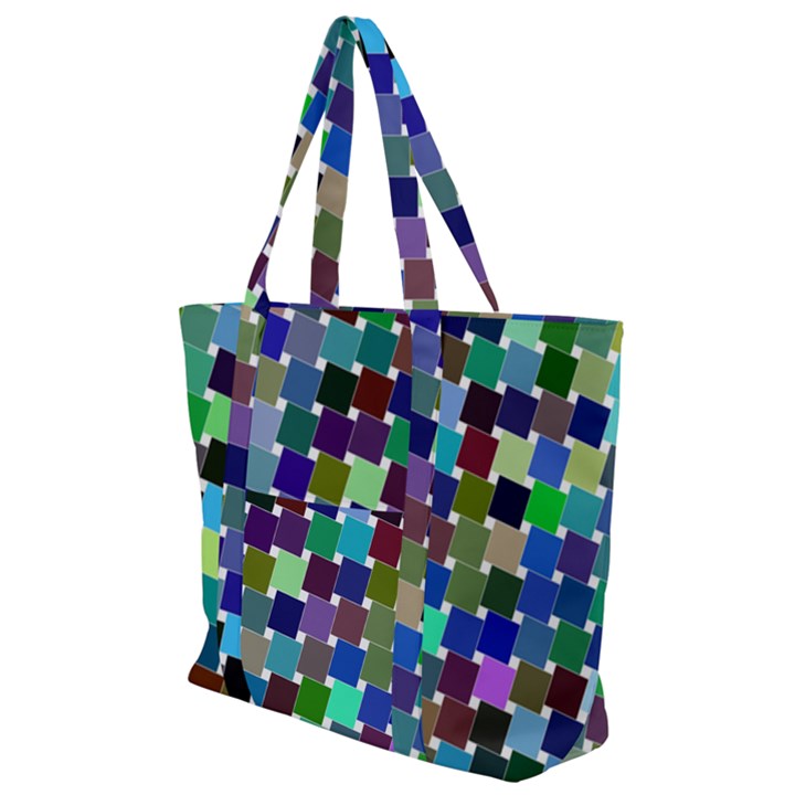 Geometric Background Colorful Zip Up Canvas Bag