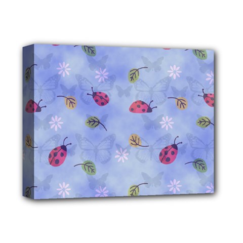 Ladybug Blue Nature Deluxe Canvas 14  X 11  (stretched)