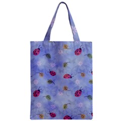 Ladybug Blue Nature Zipper Classic Tote Bag