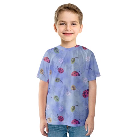 Ladybug Blue Nature Kids  Sport Mesh Tee by HermanTelo