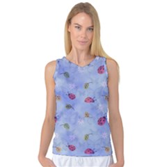 Ladybug Blue Nature Women s Basketball Tank Top by HermanTelo